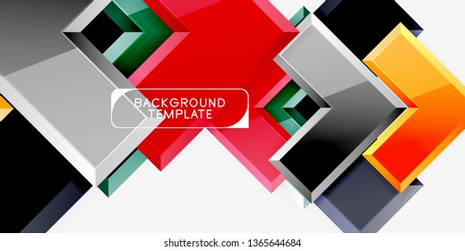 Flechas de brillo fondo geométrico, tecnología vectorial o plantilla de diseño de negocio