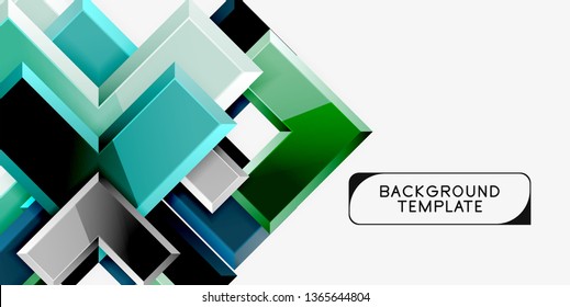 Glossy arrows geometric background, vector techno or business design template