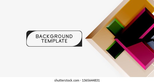 Glossy arrows geometric background, vector techno or business design template