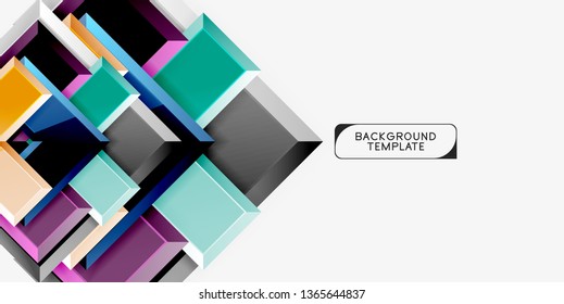 Glossy arrows geometric background, vector techno or business design template