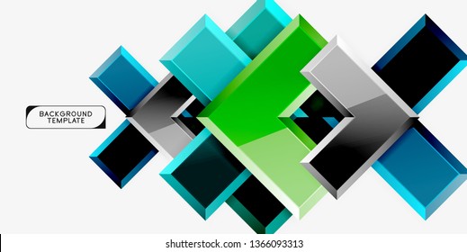 Glossy-Pfeile, geometrischer Hintergrund, Vektorgrafik- oder Geschäftsdesign-Vorlage