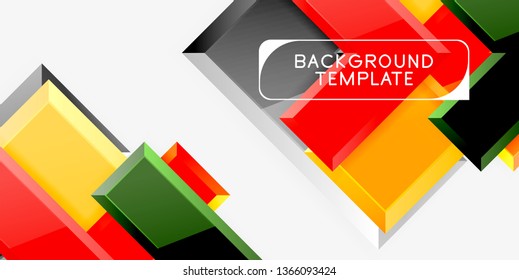 Glossy arrows geometric background, vector techno or business design template