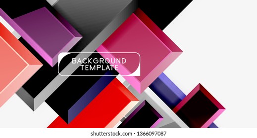 Glossy arrows geometric background, vector techno or business design template