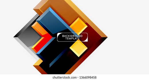 Glossy arrows geometric background, vector techno or business design template