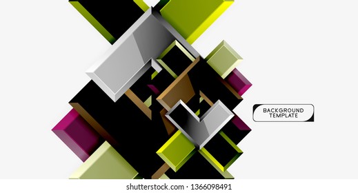 Glossy arrows geometric background, vector techno or business design template