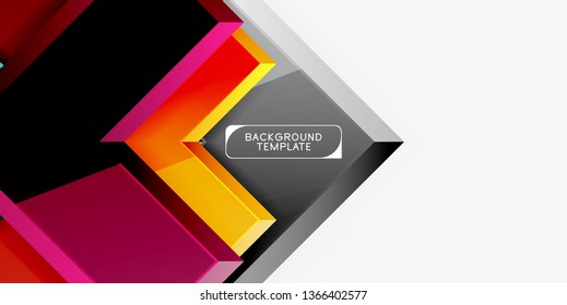 Flechas de brillo fondo geométrico, tecnología vectorial o plantilla de diseño de negocio