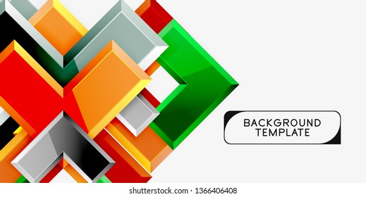 Glossy arrows geometric background, vector techno or business design template