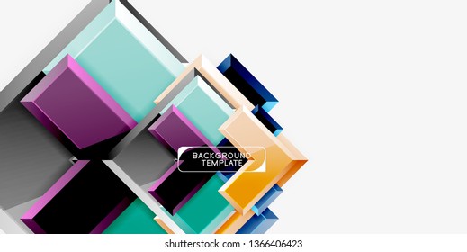 Glossy arrows geometric background, vector techno or business design template
