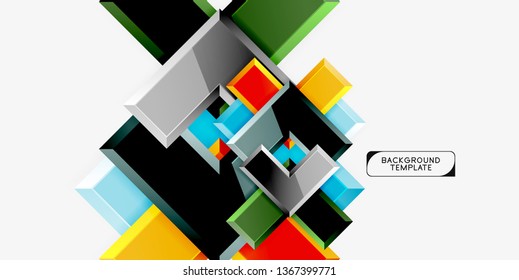 Glossy arrows geometric background, vector techno or business design template