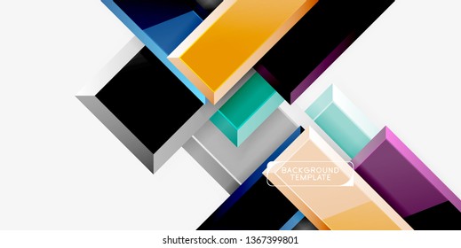 Glossy arrows geometric background, vector techno or business design template