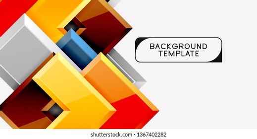 Glossy arrows geometric background, vector techno or business design template