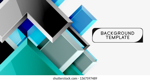 Glossy arrows geometric background, vector techno or business design template