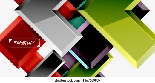 Glossy arrows geometric background, vector techno or business design template