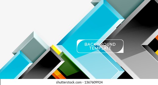 Glossy arrows geometric background, vector techno or business design template