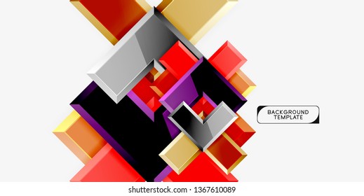 Glossy arrows geometric background, vector techno or business design template