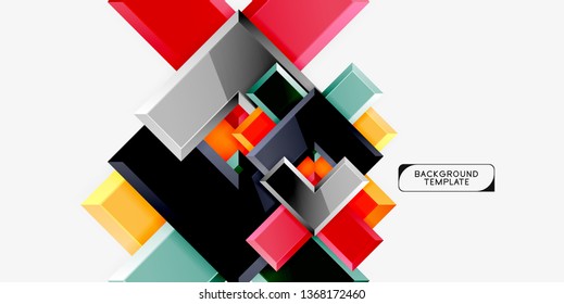 Glossy arrows geometric background, vector techno or business design template