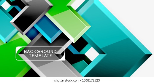 Glossy arrows geometric background, vector techno or business design template