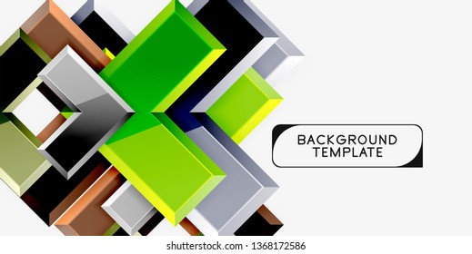Glossy arrows geometric background, vector techno or business design template