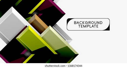 Glossy arrows geometric background, vector techno or business design template