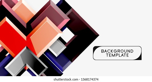 Glossy arrows geometric background, vector techno or business design template