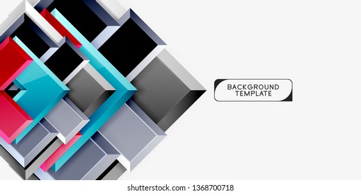 Glossy arrows geometric background, vector techno or business design template