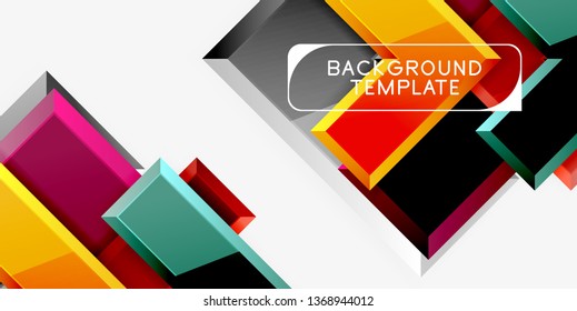 Glossy arrows geometric background, vector techno or business design template