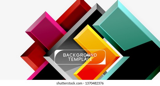 Glossy arrows geometric background, vector techno or business design template