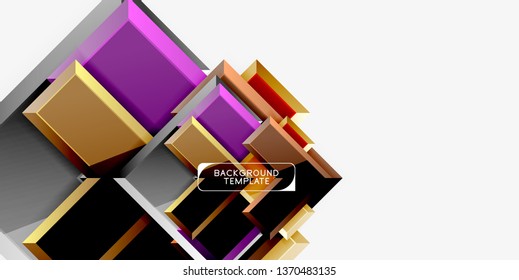 Glossy arrows geometric background, vector techno or business design template