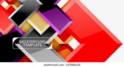 Glossy arrows geometric background, vector techno or business design template