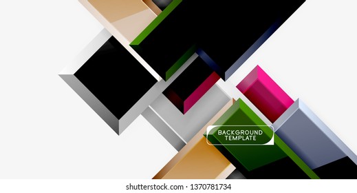 Glossy arrows geometric background, vector techno or business design template