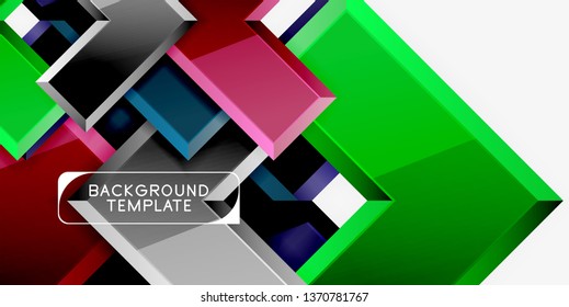 Glossy arrows geometric background, vector techno or business design template