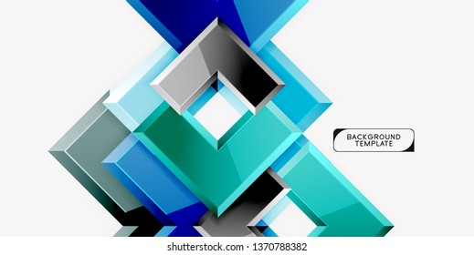 Glossy arrows geometric background, vector techno or business design template