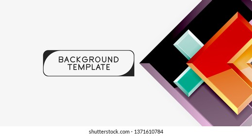 Glossy arrows geometric background, vector techno or business design template
