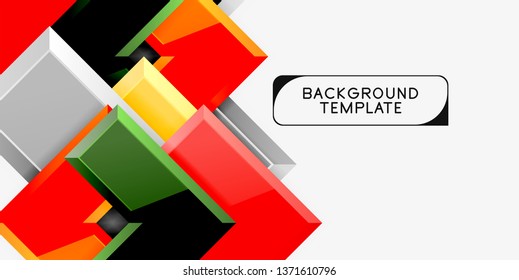 Glossy arrows geometric background, vector techno or business design template