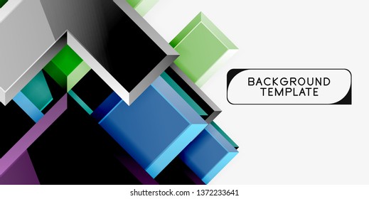 Glossy arrows geometric background, vector techno or business design template