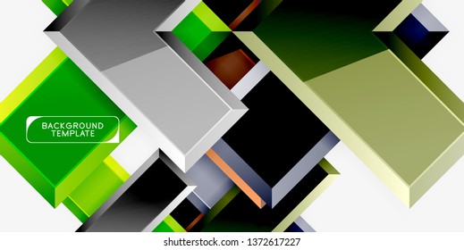 Glossy arrows geometric background, vector techno or business design template