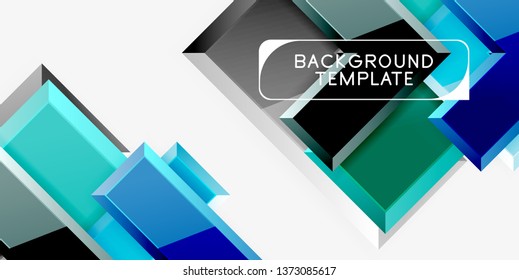 Glossy arrows geometric background, vector techno or business design template