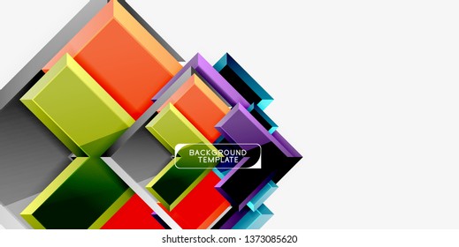 Glossy arrows geometric background, vector techno or business design template