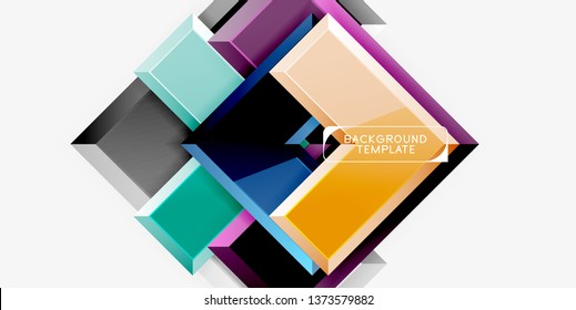 Glossy arrows geometric background, vector techno or business design template