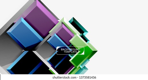 Glossy arrows geometric background, vector techno or business design template