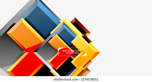 Glossy arrows geometric background, vector techno or business design template