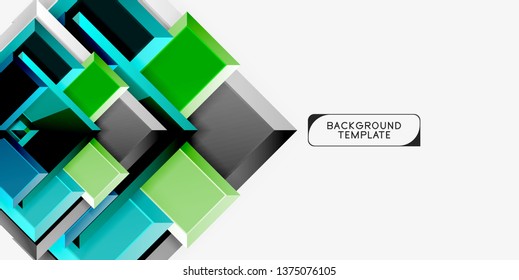 Glossy arrows geometric background, vector techno or business design template