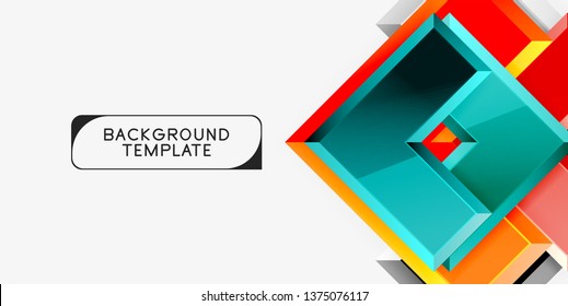Glossy arrows geometric background, vector techno or business design template