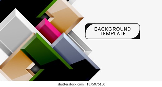 Glossy arrows geometric background, vector techno or business design template