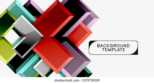 Glossy arrows geometric background, vector techno or business design template