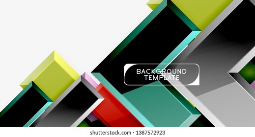Glossy arrows geometric background, vector techno or business design template