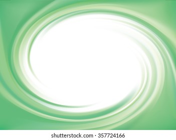 Glossy art smooth shiny modern creative mix wavy eddy jade bio vert aqua radial curvy fond with space for text in center of funnel. Gel fluid cream caramel surface vivid cool deep malachite mint color