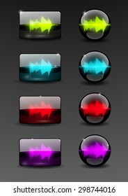 GLOSSY AUDIO WAVE FORM ICON
