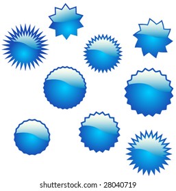 glossy badges blue