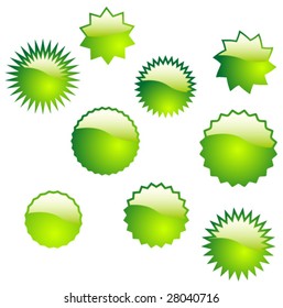 glossy badges green